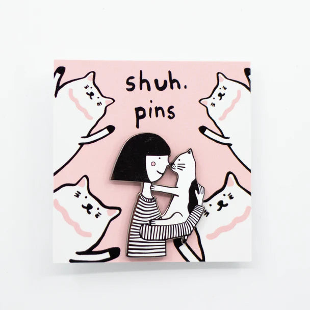 Nose Kiss Cat Pin