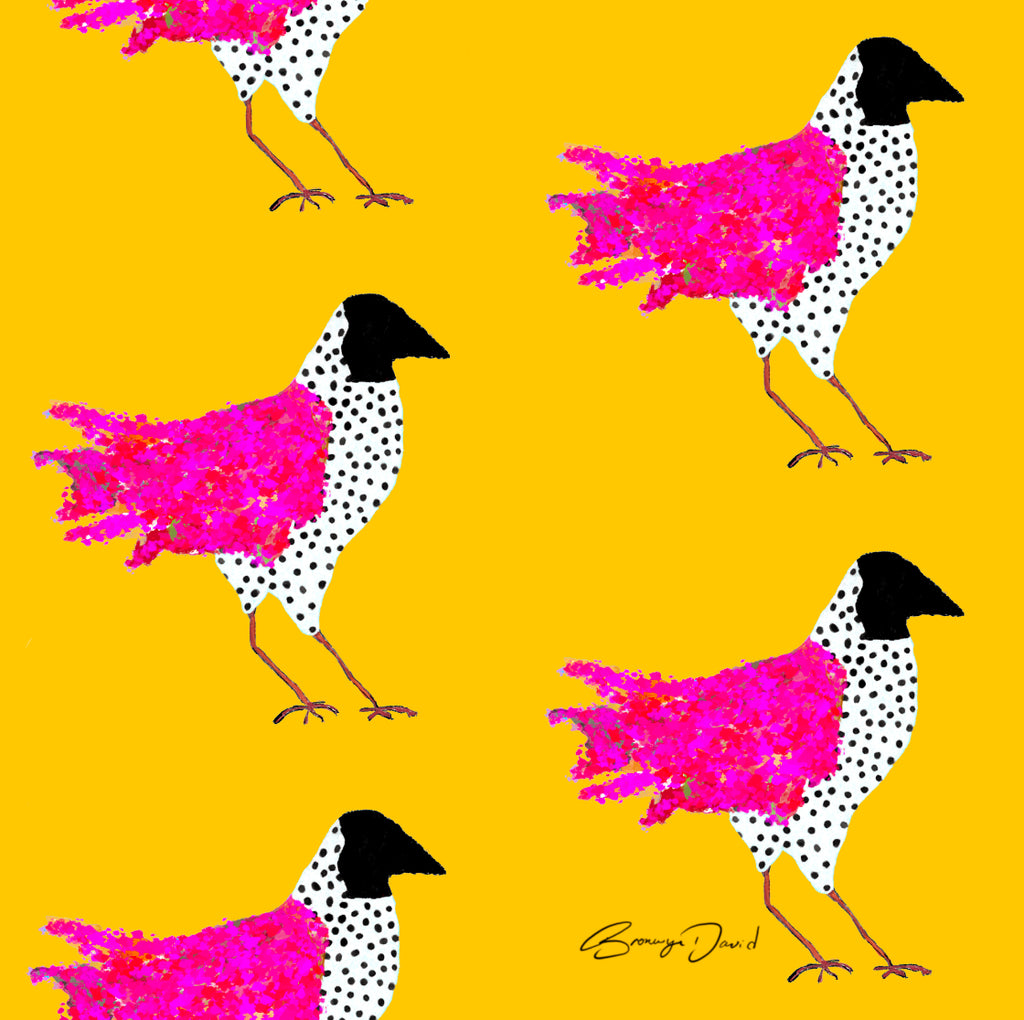 Silk Scarf - Crazy Birds