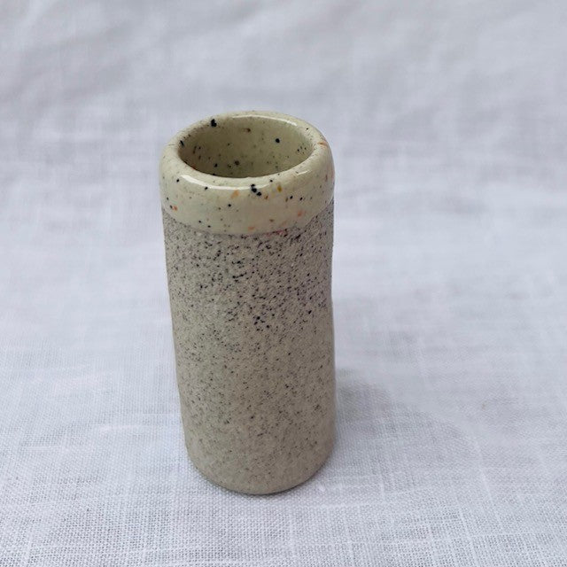 Cylinder Bud Vase - vanilla speckle