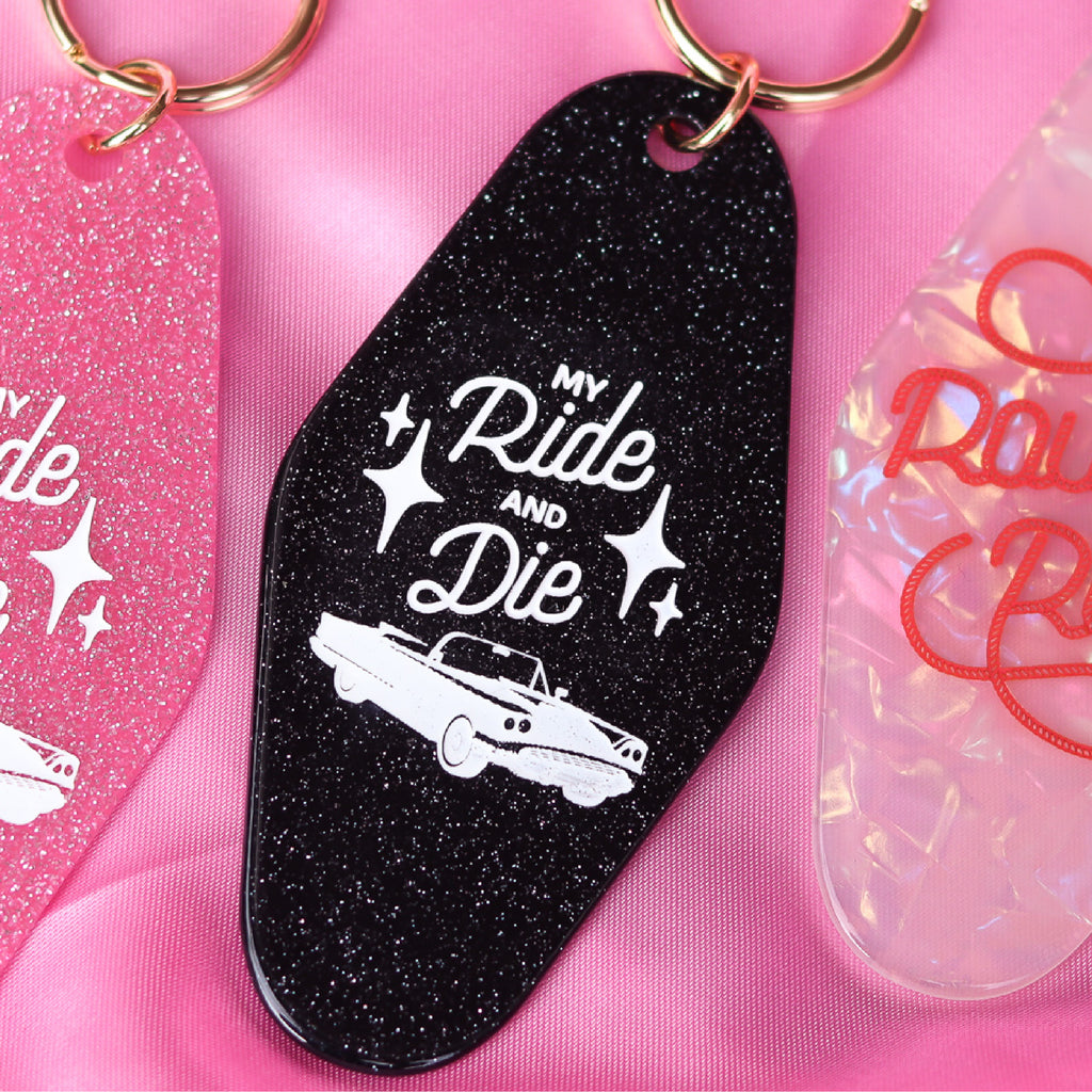 Ride or Die Keychain Black