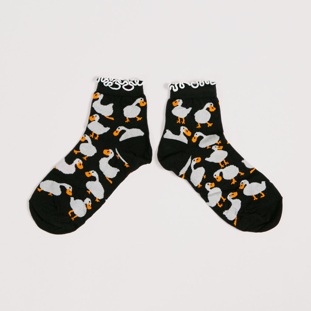 Knitted socks - White Ducks