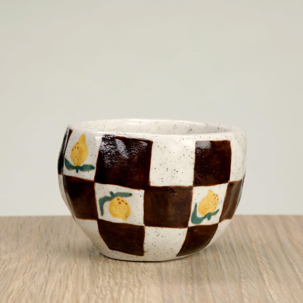Lemon Chocolate Check Coffee Cup