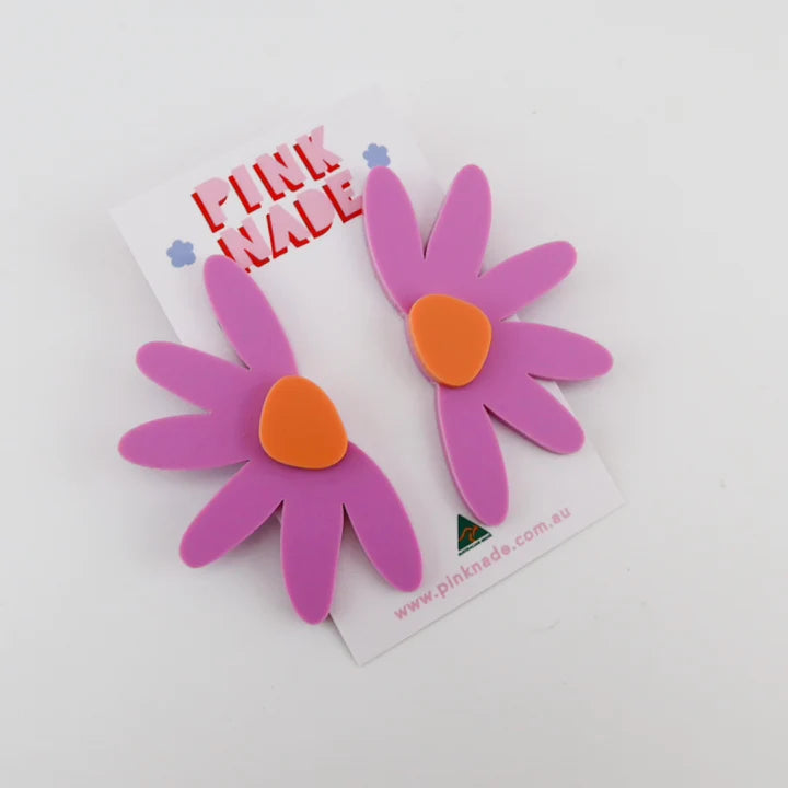 Linda Purple / Orange Dangle Earrings