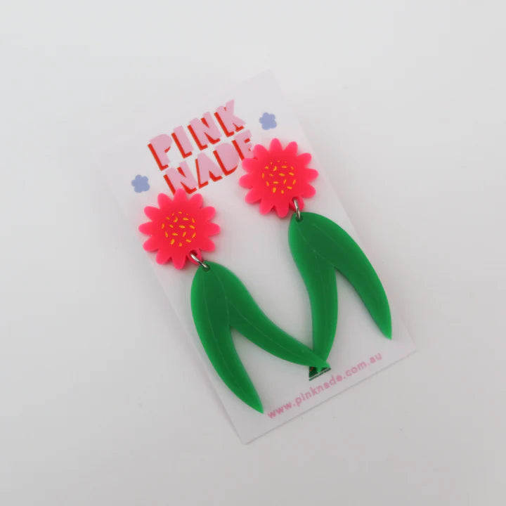 Melissa Hot Pink / Green Dangle Earrings