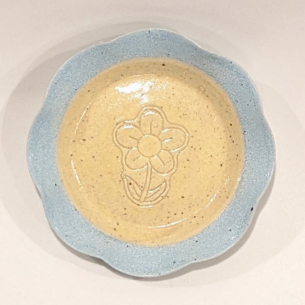 Mini Flower Plate - Blue and Yellow