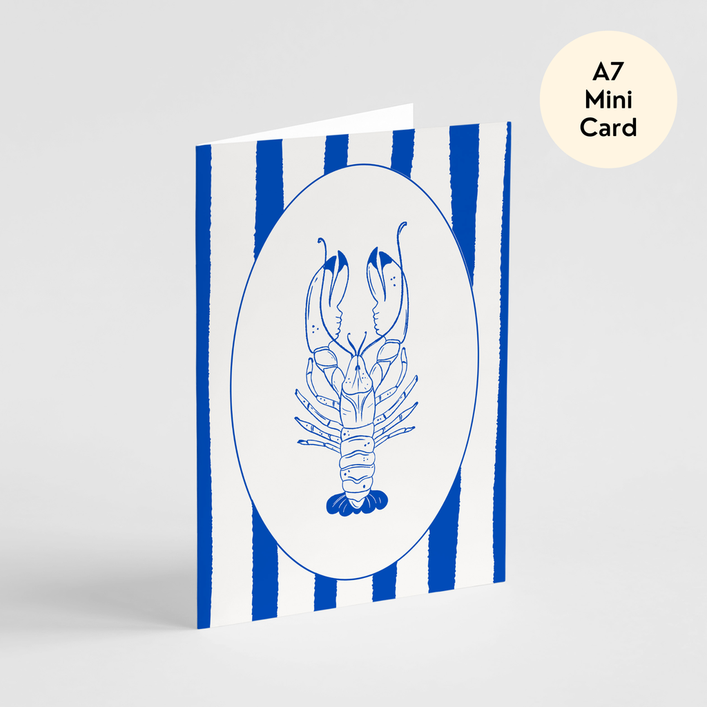 Mini Lobster Greeting Card - Coastal Birthday Thank You Card