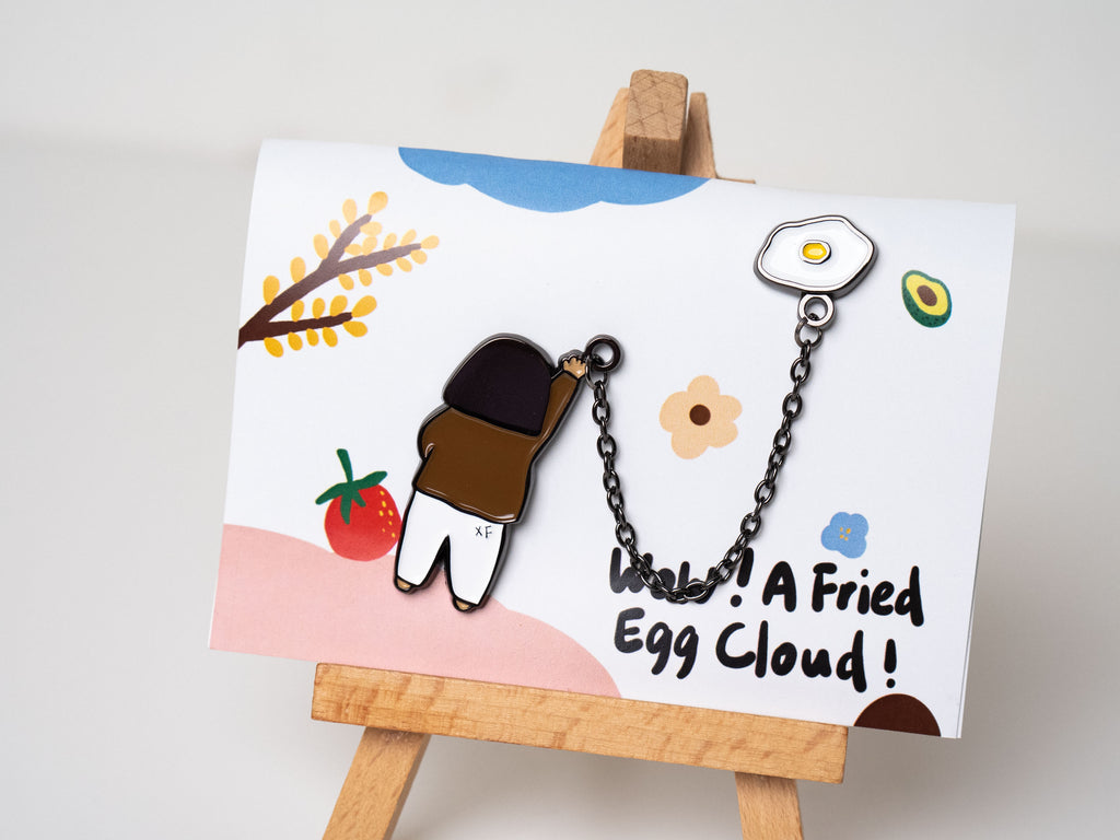 Fried Egg Cloud Kid Pin/Brooch