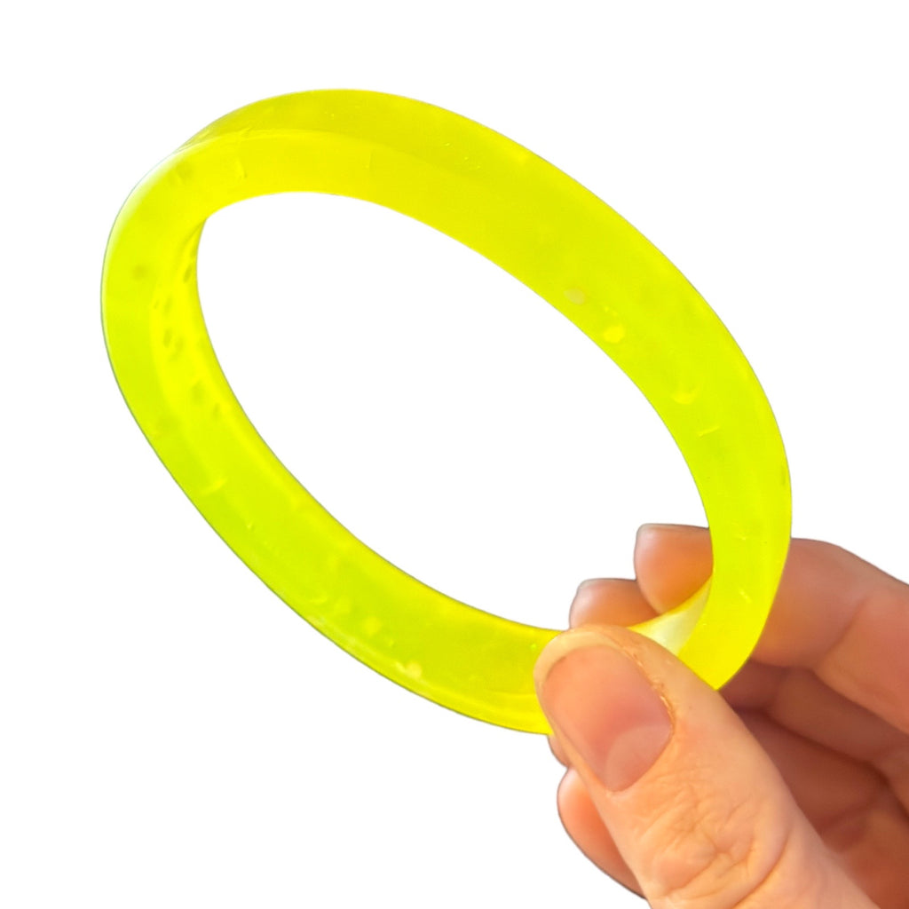 Resin Oval Bangle - Neon Yellow