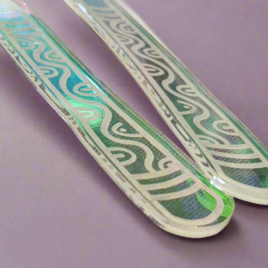 Iridescent Didgeridoo Earrings