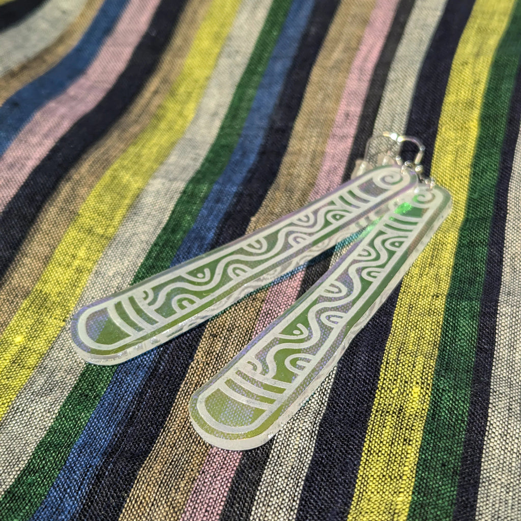 Iridescent Didgeridoo Earrings