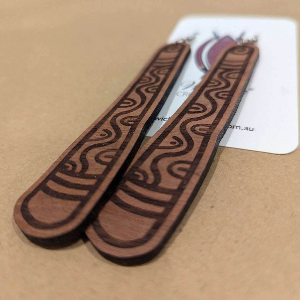 Wooden Didgeridoo Earrings