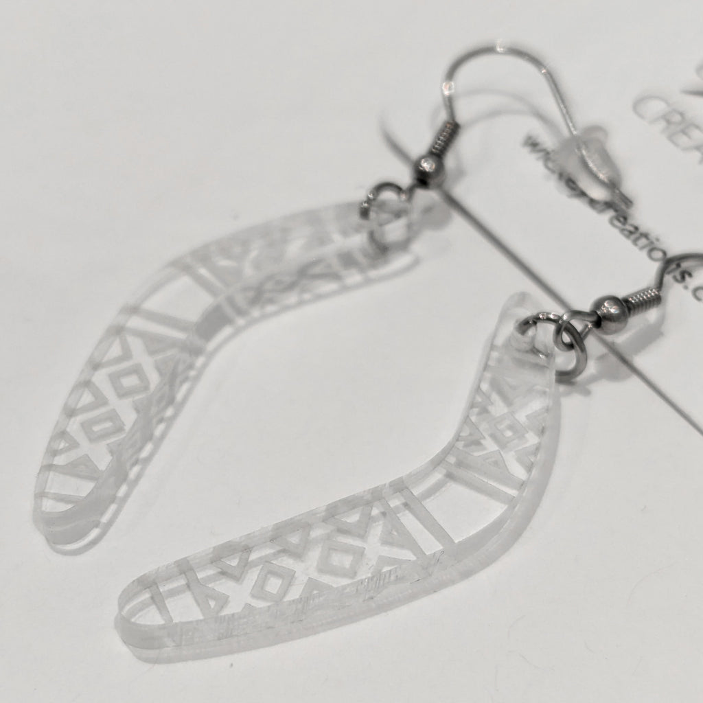 Boomerang Earrings - Clear