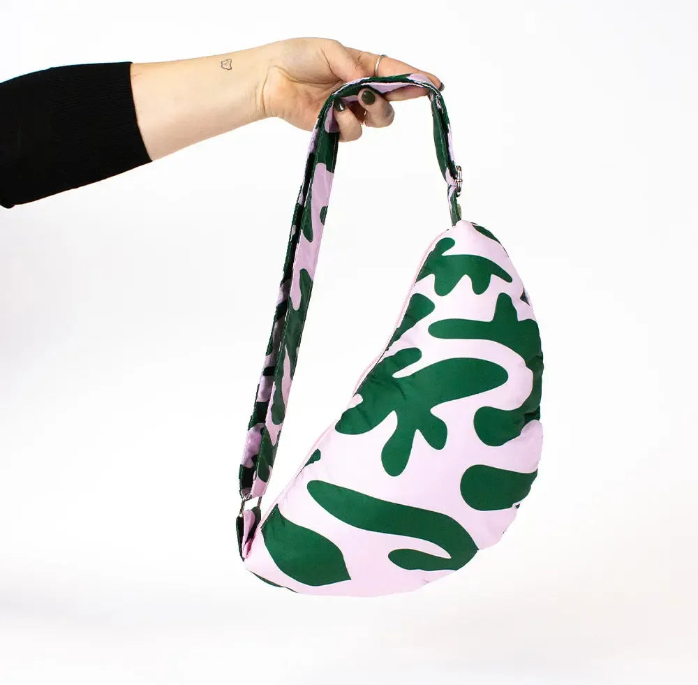 Pink and Green Dream Puffy Slingy Bag