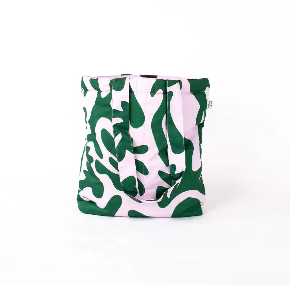 Pink and Green Dream Puffy Tote Bag