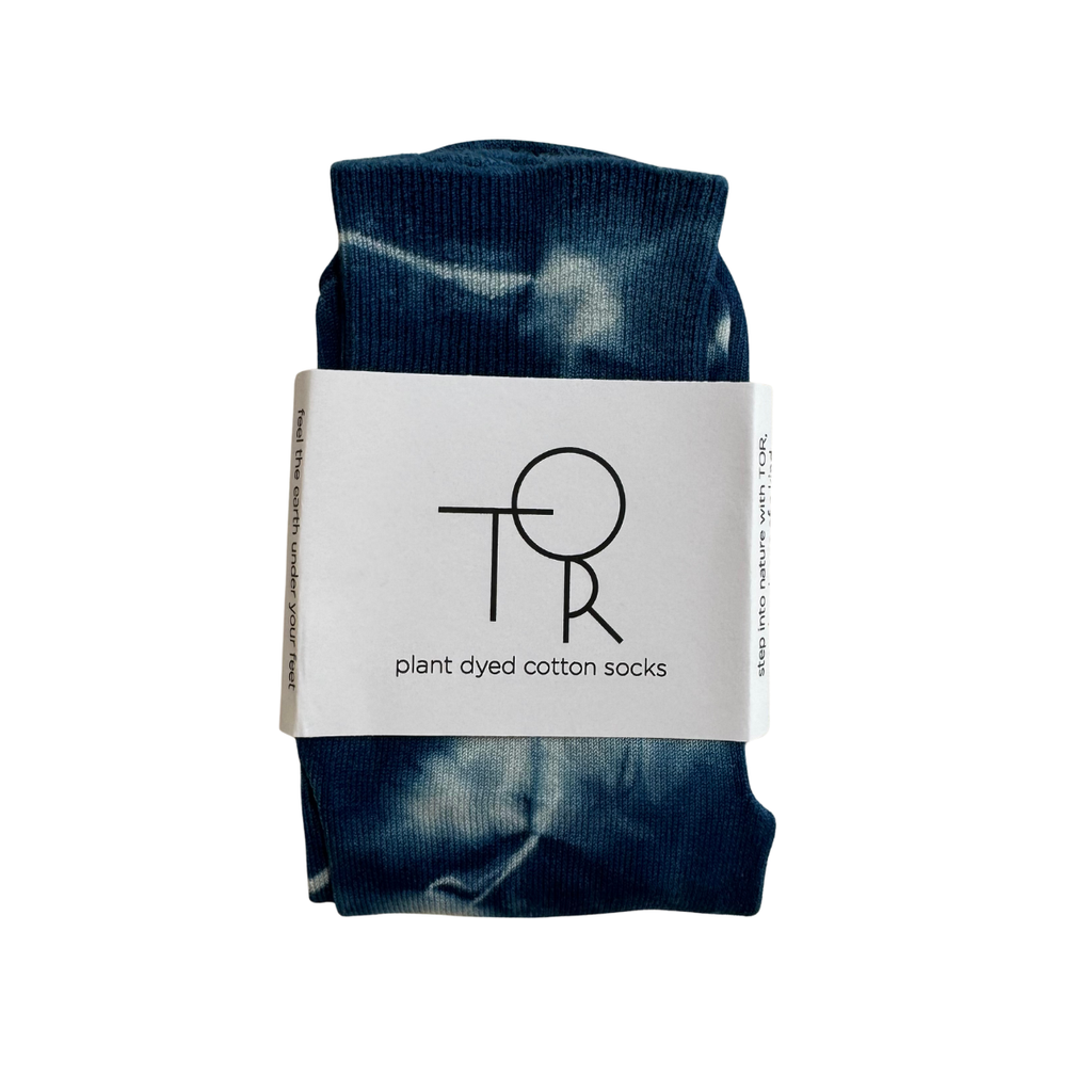 Plant Dyed Cotton Socks - Short Japanese Indigo