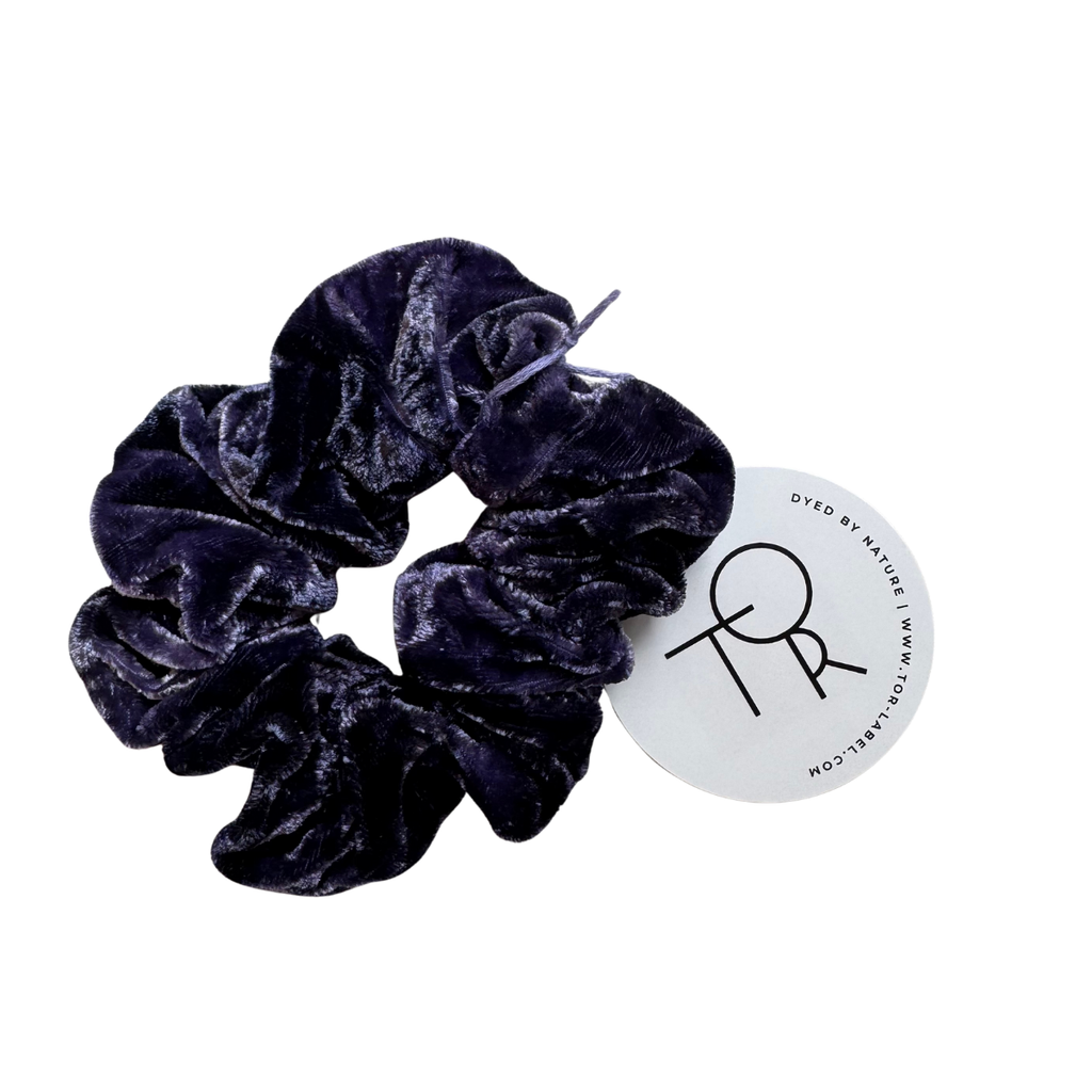 Plant Dyed Silk Velvet Scrunchie - Logwood