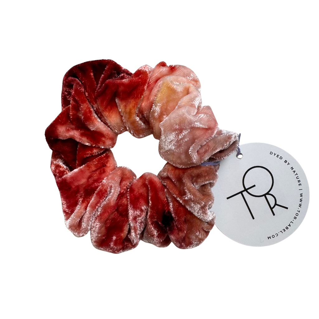 Plant Dyed Silk Velvet Scrunchie - Madder Root