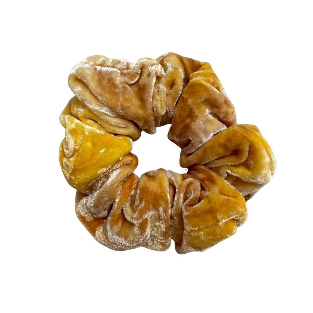 Plant Dyed Silk Velvet Scrunchie - Marigold