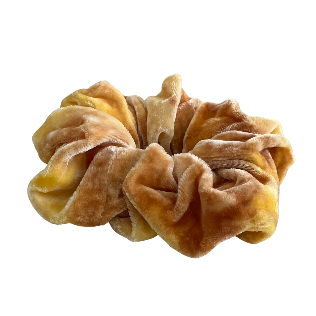Plant Dyed Silk Velvet Scrunchie - Marigold