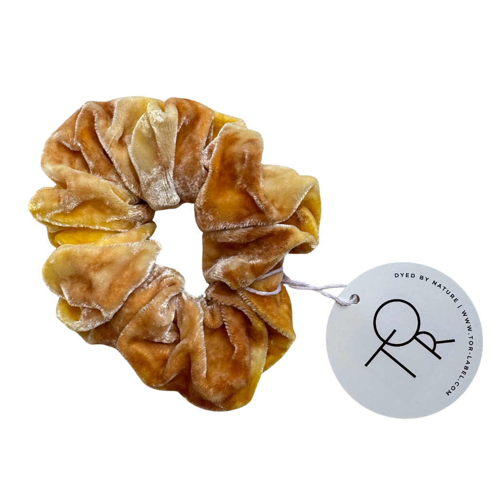Plant Dyed Silk Velvet Scrunchie - Marigold