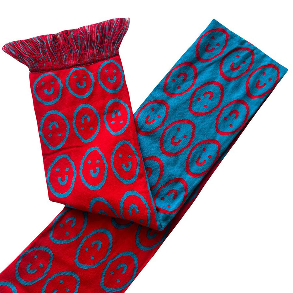 SMILEY SCARF RED/BLUE