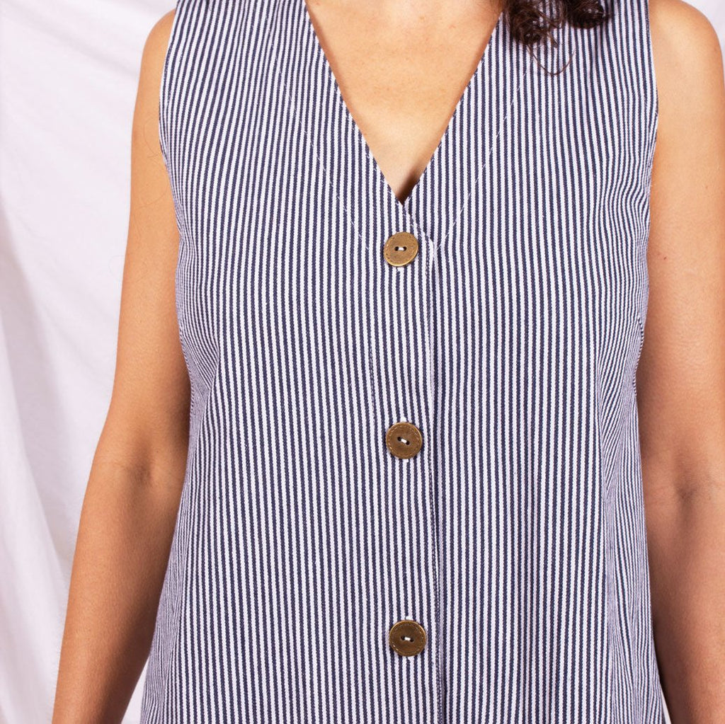 Rehearsal Dress - Indigo Stripe