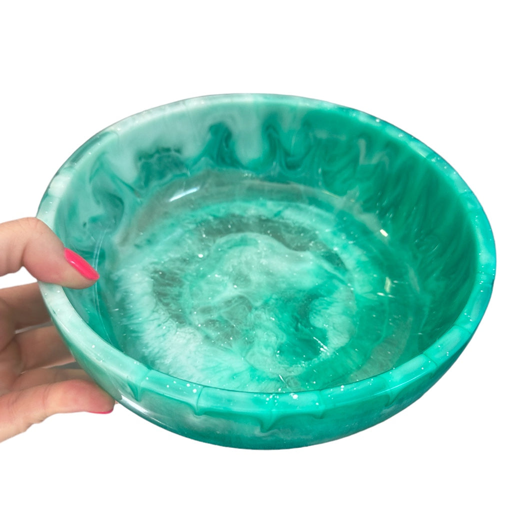 Resin XL Green Swirl Bowl