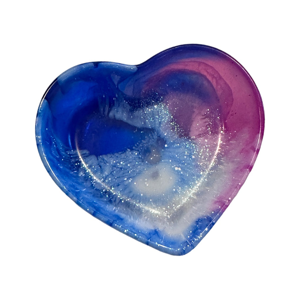 Small Resin Heart Trinket Dish - Galaxy
