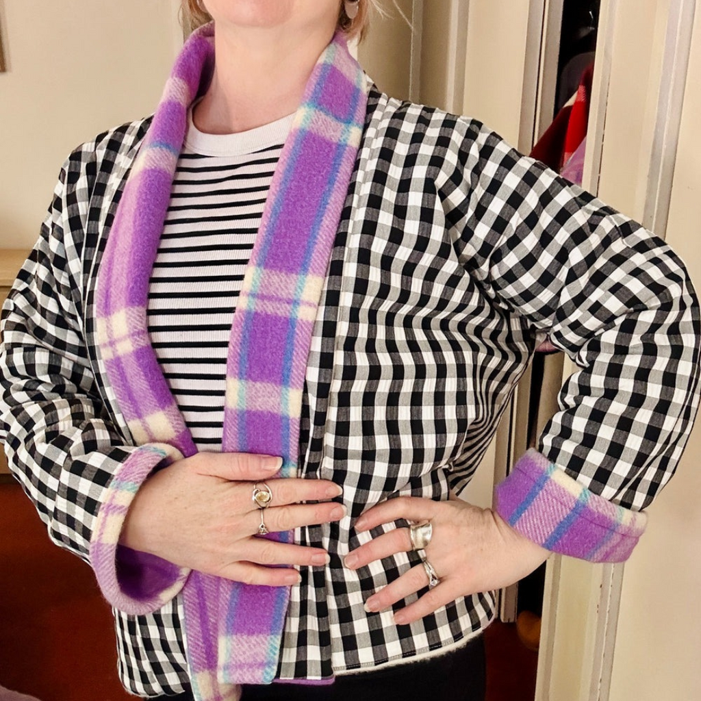 Reversable Whispering Wool Blanket Jacket - Vintage Purple #1