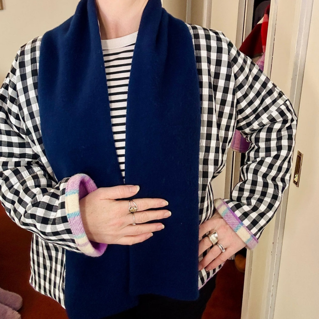 Reversable Whispering Wool Blanket Jacket - Vintage Purple #2