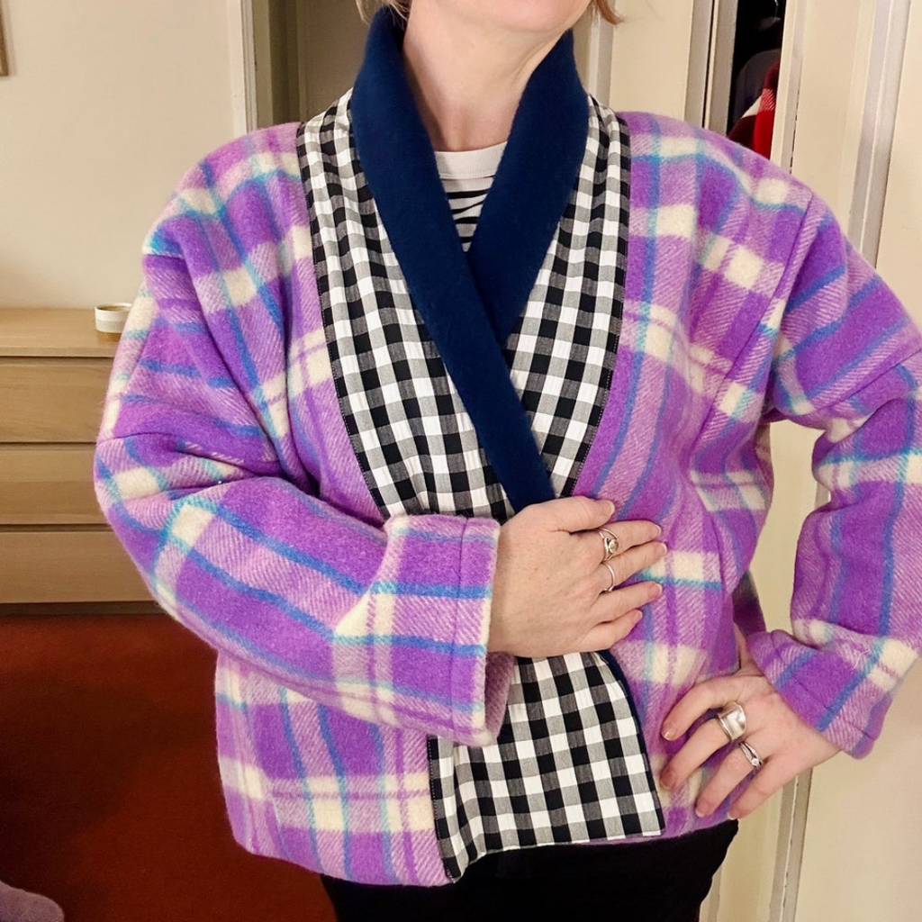 Reversable Whispering Wool Blanket Jacket - Vintage Purple #2