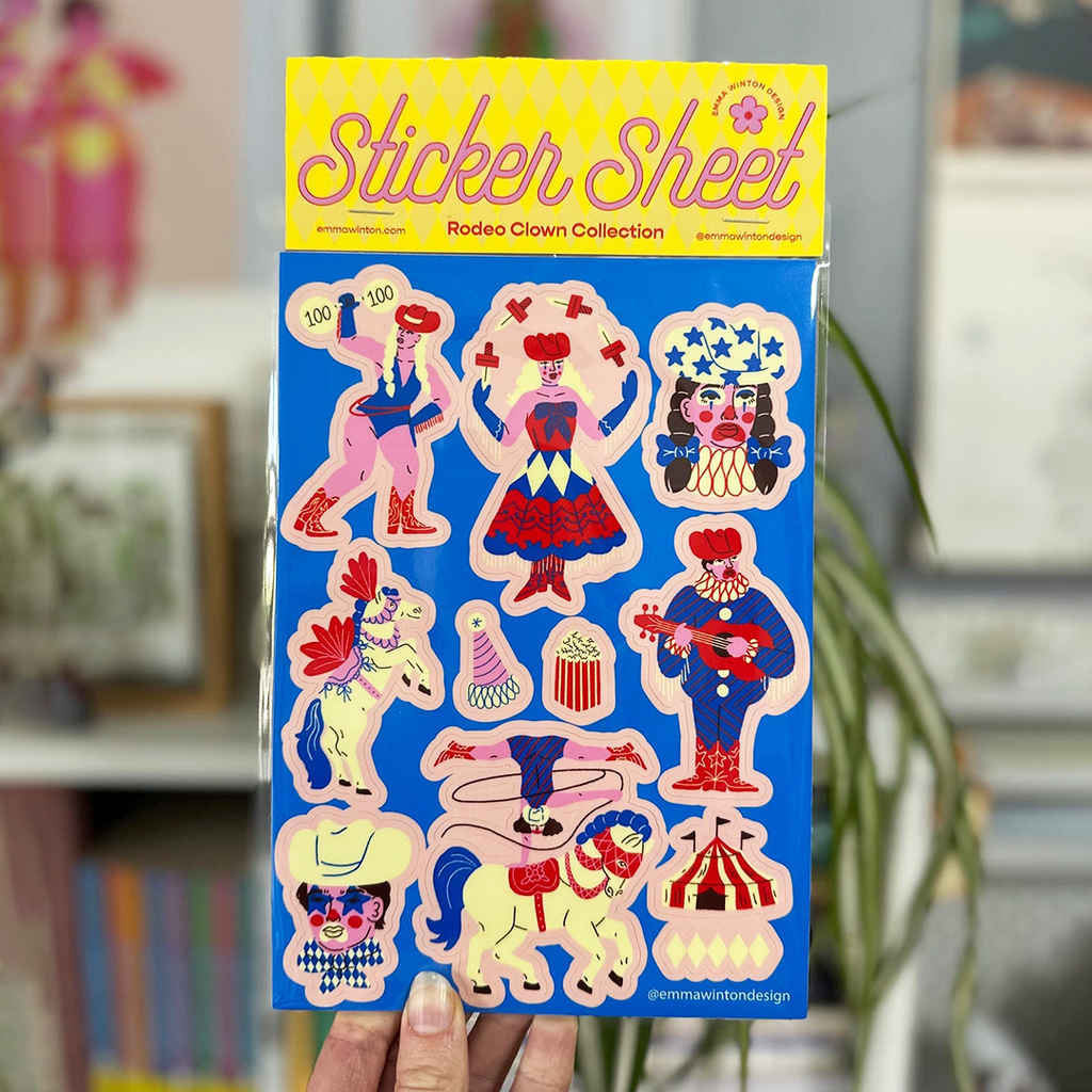 Rodeo Clown Collection Sticker Sheet