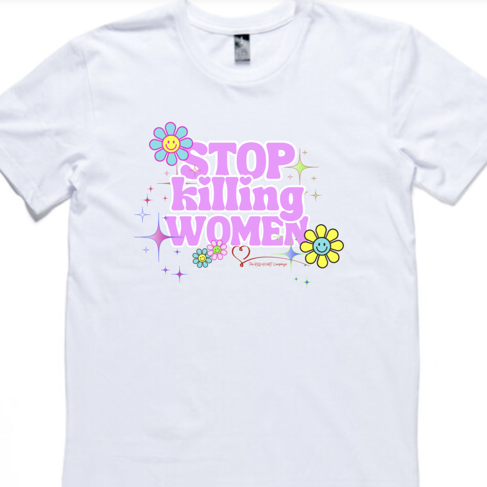 White/Pink Stop Killing Women Flowers Tee (Copy)