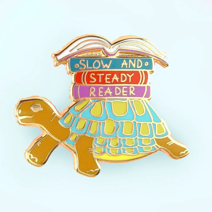 Slow And Steady Reader Tortoise Lapel Pin