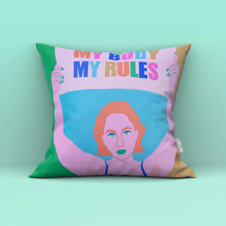 My Body My Rules Velvet Cushion - Insert Included