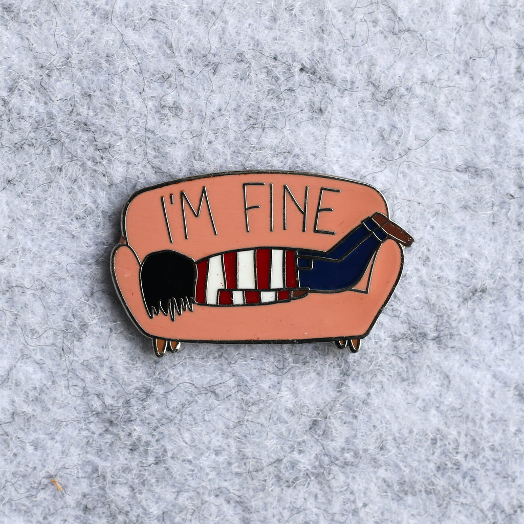 I am Fine Enamel Pin - Pink