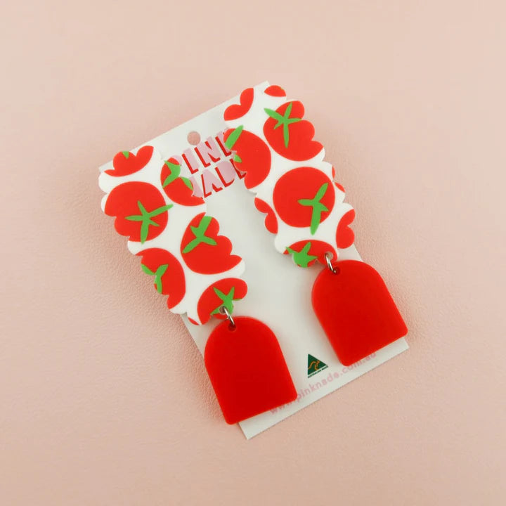 ‘Jossie’ Tomato Print Dangle Earrings