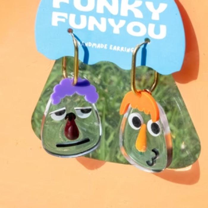 Veggie Gossip Earrings - Grumpy Eggplants