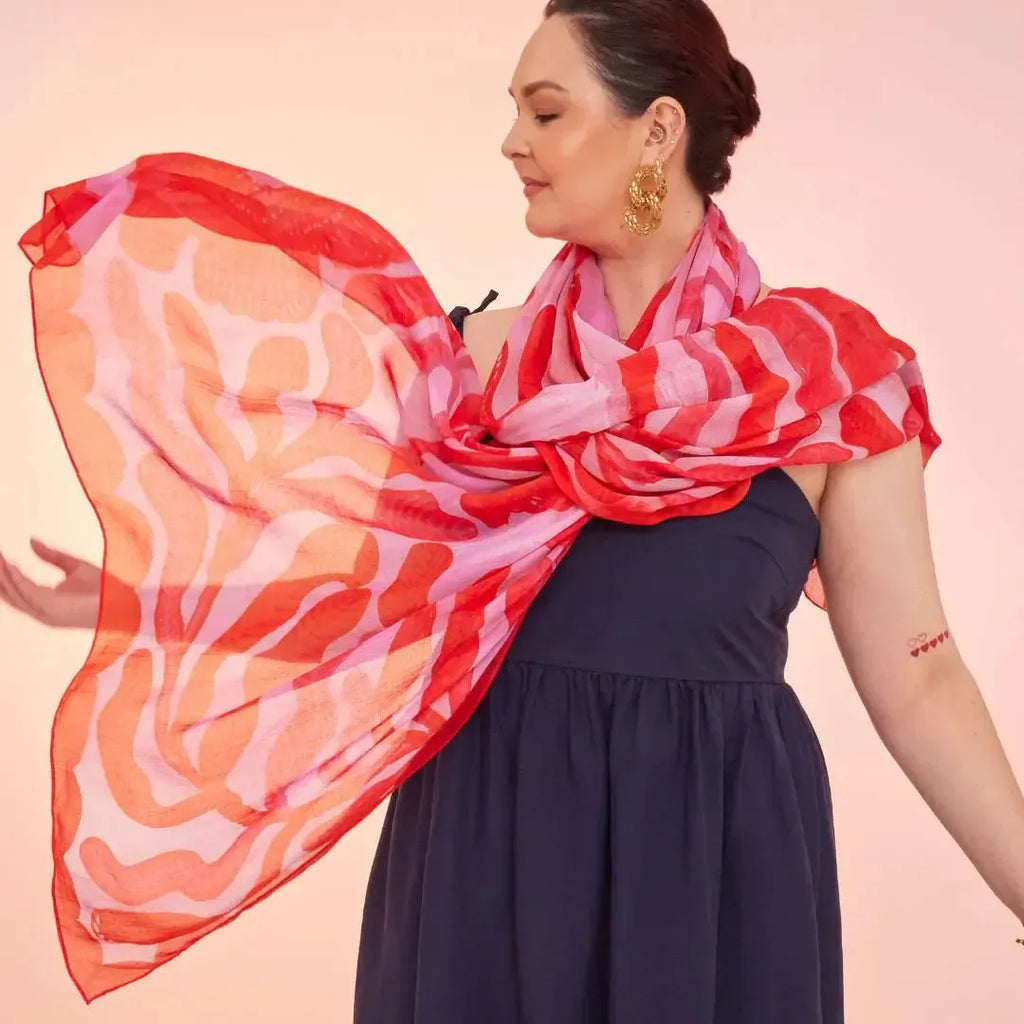 Vivid Bloom Wrap Scarf