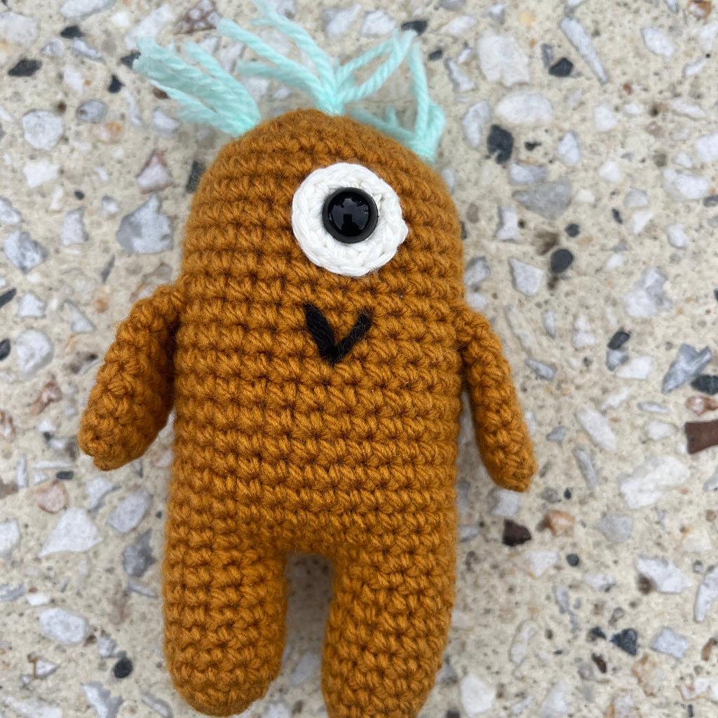 Worry Monster - Mustard and Aqua