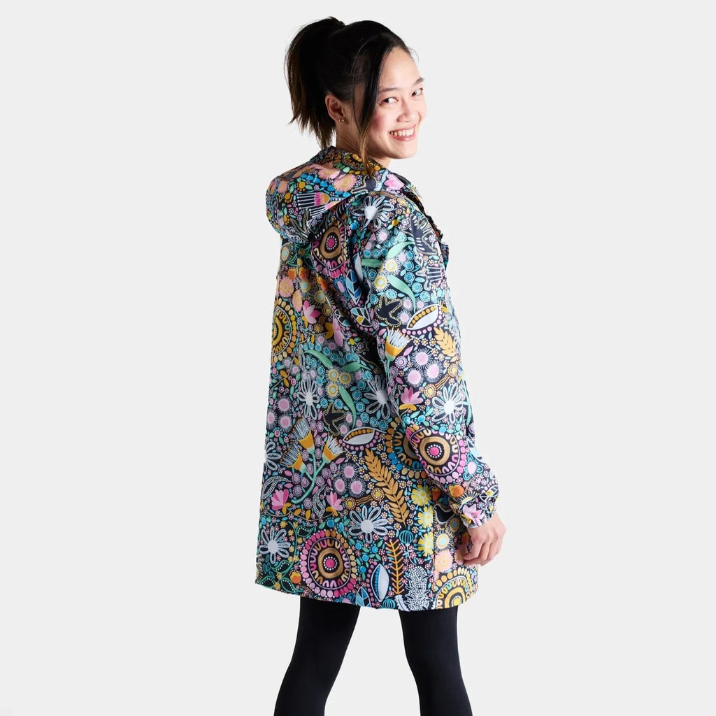 Coastal Wildflowers Longline Raincoat