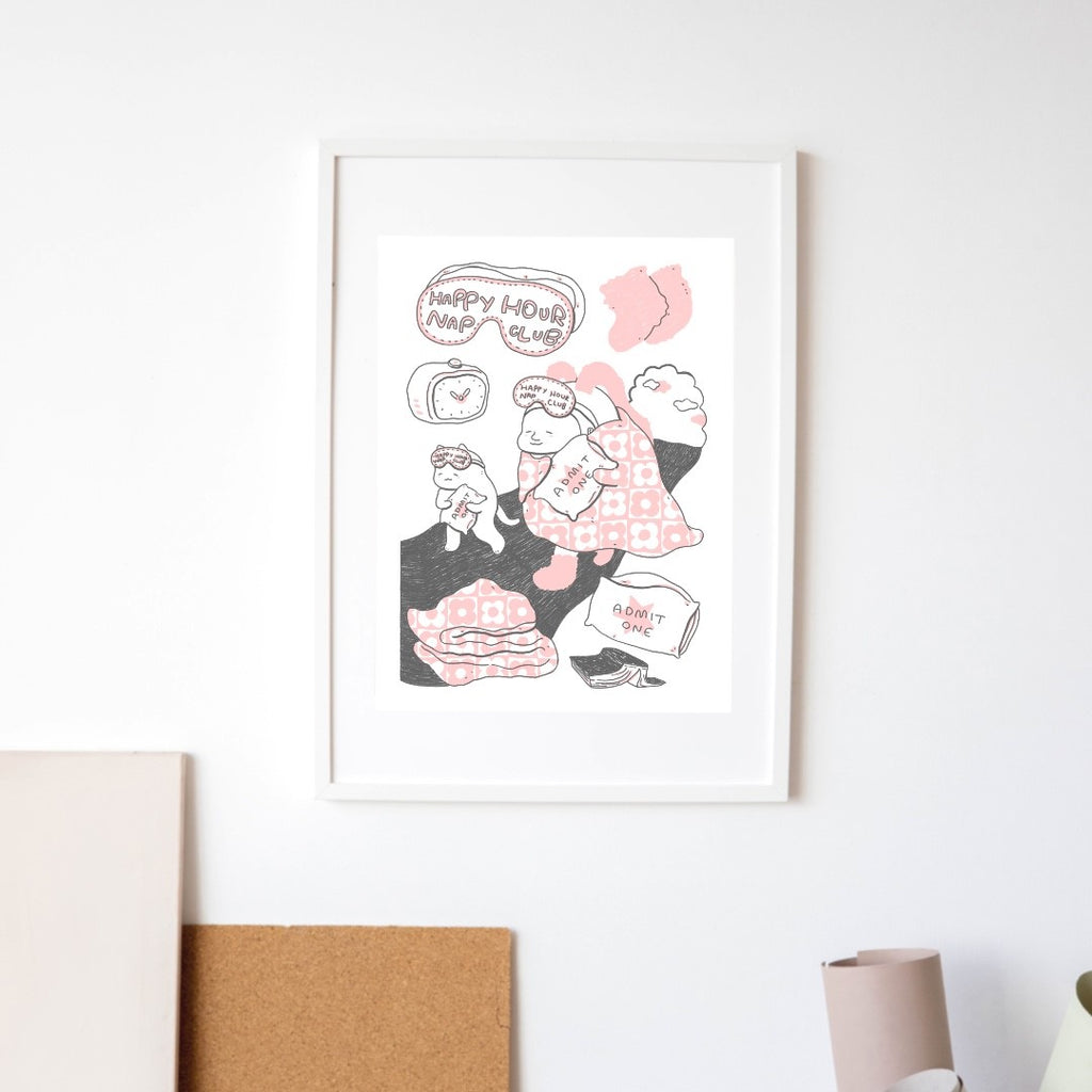 Happy Hour Nap Club Art Print