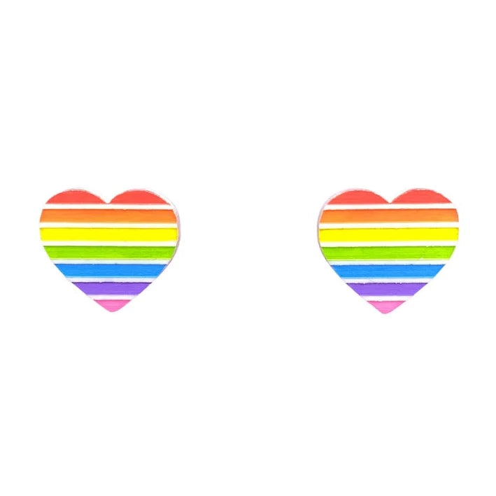 Haus of Dizzy Rainbow Flag Heart Studs