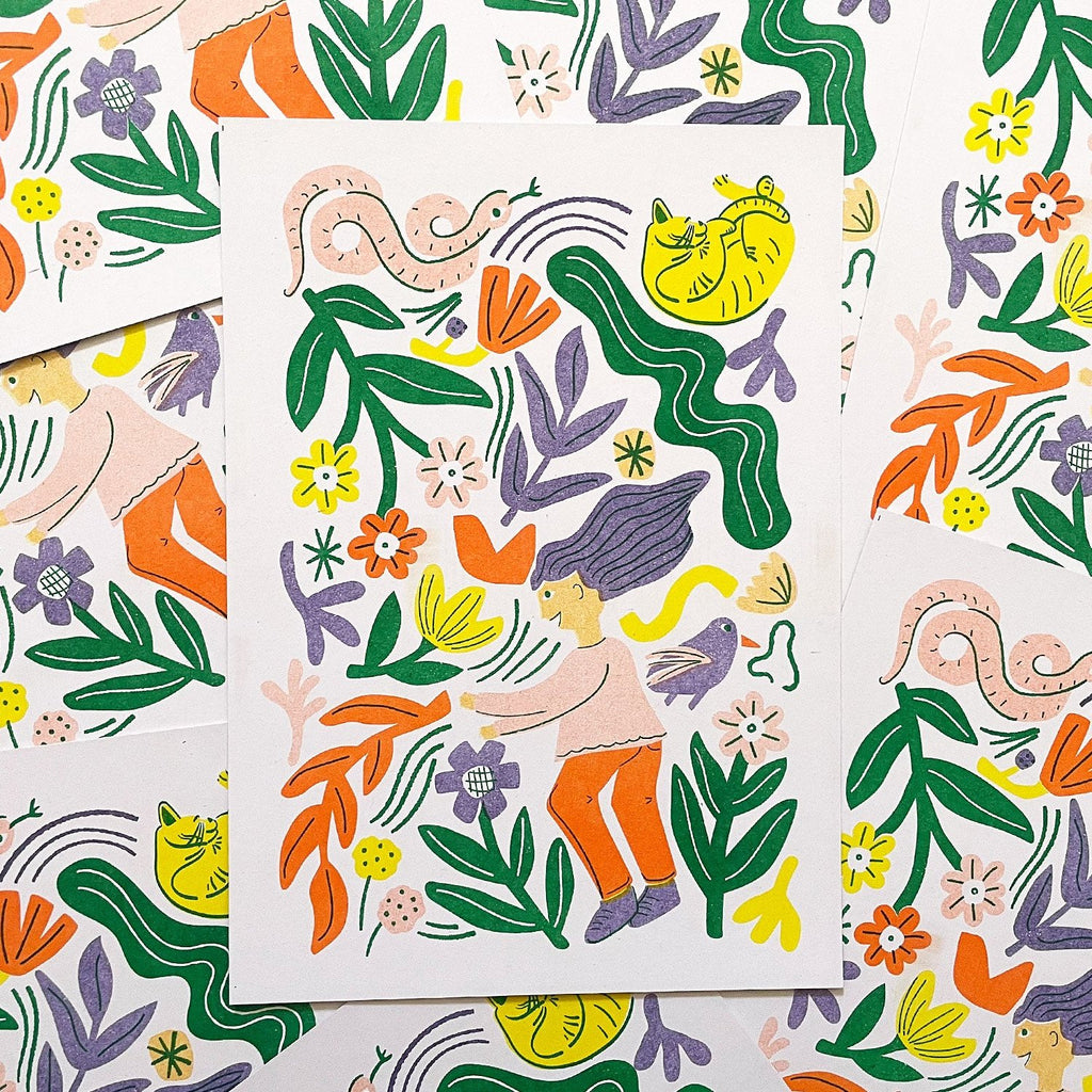 Risograph Art Print: Frolic