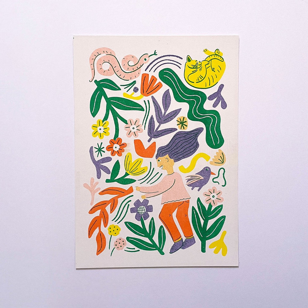 Risograph Art Print: Frolic