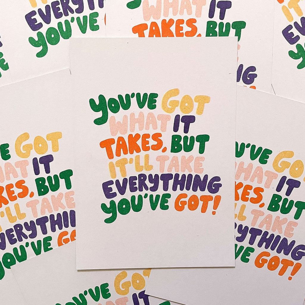 Risograph Art Print: A5 Hand Lettered Motivational Quote