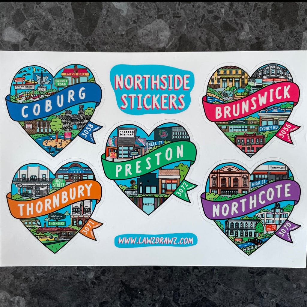 Northside Suburb Sticker Pack