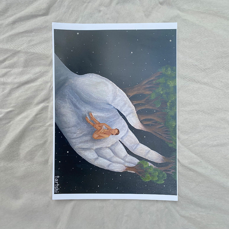 Art Print - Safe in the hands of the universe