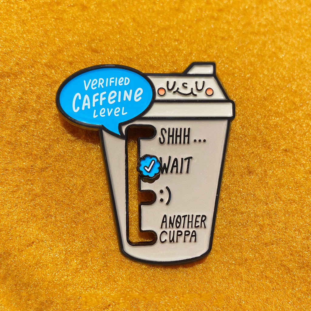 Caffeine Slider Enamel Pin