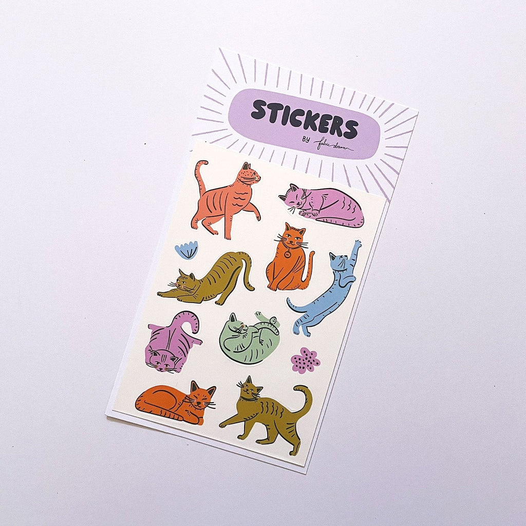 Sticker Sheet Cat Poses